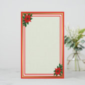 Poinsettia Holiday Briefpapier (Stehend Vorderseite)