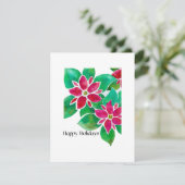 Poinsettia Holiday Card Modern (Stehend Vorderseite)