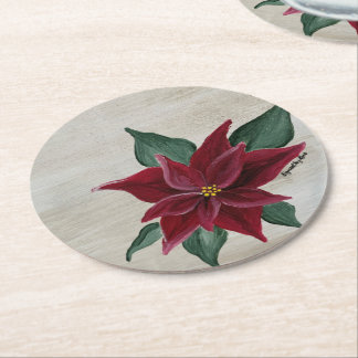 Poinsettia Holiday Coaster Runder Pappuntersetzer