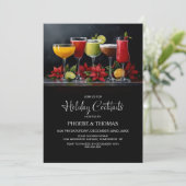 Poinsettia Holiday Cocktail Party Einladung (Stehend Vorderseite)