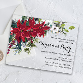 Poinsettia Holiday Floral Christmas Party Acryleinladungen