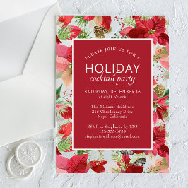 Poinsettia Holiday Floral Christmas Party Acryleinladungen
