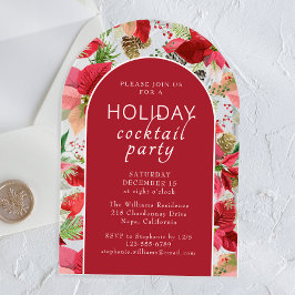 Poinsettia Holiday Floral Christmas Party Acryleinladungen