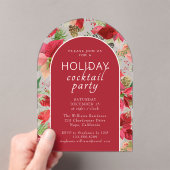 Poinsettia Holiday Floral Christmas Party Acryleinladungen (Insitu (Handheld))