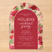 Poinsettia Holiday Floral Christmas Party Acryleinladungen (Vorderseite)