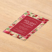 Poinsettia Holiday Floral Christmas Party Acryleinladungen (Ablage )