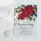Poinsettia Holiday Floral Christmas Partys Company Acryleinladungen