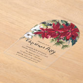 Poinsettia Holiday Floral Christmas Partys Company Acryleinladungen (Ablage )