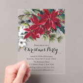 Poinsettia Holiday Floral Christmas Partys Company Acryleinladungen (Insitu (Handheld))