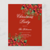 Poinsettia Holiday Invite Program Menu Red Flyer (Vorne)