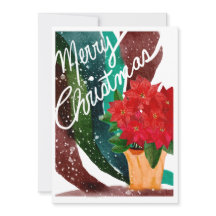 Poinsettia Holiday Karte leer