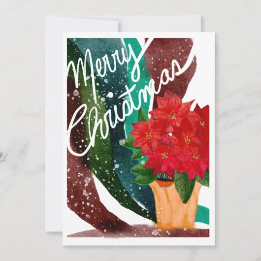 Poinsettia Holiday Karte leer (Vorderseite)