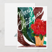 Poinsettia Holiday Karte leer (Vorne/Hinten)
