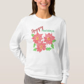 Poinsettia Holiday Long Sleezeed T-Shirt (Vorderseite)