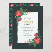 Poinsettia Holiday Party Einladung (Vorne/Hinten)