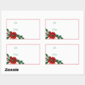 Poinsettia Holiday Weihnachtsaufkleber Geschenke T Rechteckiger Aufkleber (Blatt)