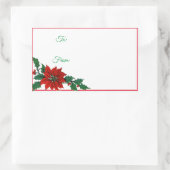 Poinsettia Holiday Weihnachtsaufkleber Geschenke T Rechteckiger Aufkleber (Tasche)