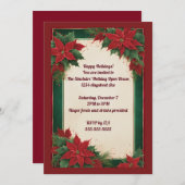 Poinsettia Holidays Weihnachts-Party Einladung (Vorne/Hinten)