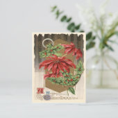 Poinsettia Holly Anchor Nautical Postkarte (Stehend Vorderseite)