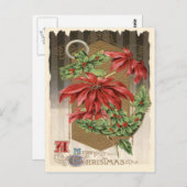 Poinsettia Holly Anchor Nautical Postkarte (Vorne/Hinten)