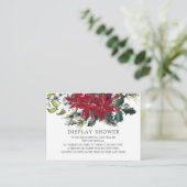 Poinsettia Holly Brautparty Display Dusche Begleitkarte (Stehend Vorderseite)