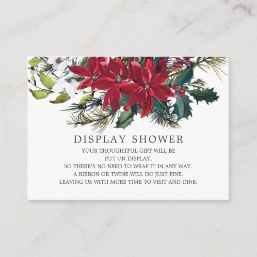 Poinsettia Holly Brautparty Display Dusche Begleitkarte (Vorderseite)