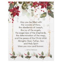Poinsettia Holly Christmas Prayer Letterhead