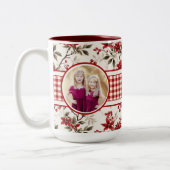 Poinsettia Holly Gingham Border Tasse (Links)