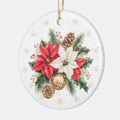 Poinsettia Holly Pine Weihnachtsgebäck Foto Orname Keramik Ornament (Links)