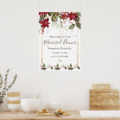 Poinsettia Holly Probe Dinner Begrüßung Poster (Küche)