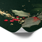 Poinsettia Holly Probe Dinner Begrüßung Poster (Ecke)