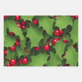 Poinsettia, Holly, Weihnachtsspielzeug - Hintergru Geschenkpapier Set (Vorderseite 2)