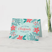 Poinsettia Holy und Berries Weihnachtskarte Karte (Vorderseite)