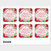 Poinsettia Homemade Food Leckerei Baking Quadratischer Aufkleber (Blatt)