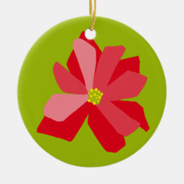 Poinsettia Illustration Keramik Ornament