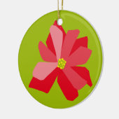 Poinsettia Illustration Keramik Ornament (Links)
