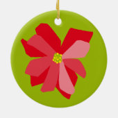 Poinsettia Illustration Keramik Ornament (Hinten)