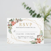 Poinsettia Ivory UAWG RSVP Karte (Stehend Vorderseite)