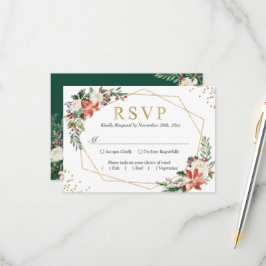 Poinsettia Ivory UAWG RSVP Karte