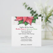 Poinsettia Joy dots Top Hochzeit Einladung (Stehend Vorderseite)