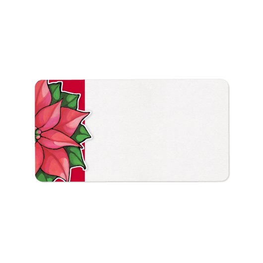 Poinsettia Joy red Address Label Adressaufkleber (Vorne)