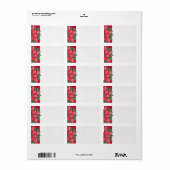 Poinsettia Joy red Address Label Adressaufkleber (Vorne)
