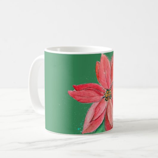 Poinsettia Kaffeetasse (Vorderseite Links)