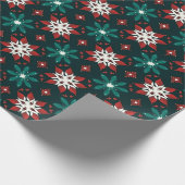 Poinsettia Kaleidoscope Geometric Xmas Festivals Geschenkpapier (Ecke)