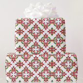 Poinsettia Kaleidoskop Muster Red Green Geschenkpapier