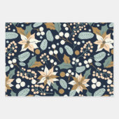 Poinsettia karierter Winterurlaub Geschenkpapier Set (Vorderseite 2)