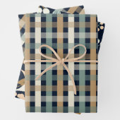 Poinsettia karierter Winterurlaub Geschenkpapier Set (Beispiel)