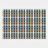 Poinsettia karierter Winterurlaub Geschenkpapier Set (Vorderseite)