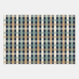 Poinsettia karierter Winterurlaub Geschenkpapier Set