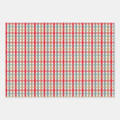 Poinsettia karierter Winterurlaub Geschenkpapier Set (Vorderseite 3)